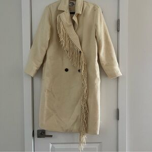 NWT Tweed Fringe Jacket in Cream